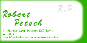 robert petsch business card